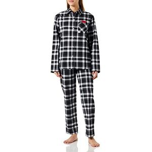 HUGO Flannel_Pyjama Set Femme, Open Grey60, XXL