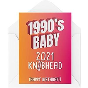 CBH486 verjaardagskaart voor de jaren 90 - baby uit de jaren 90 2021 Kn*bhead - modesieraad voor de beste vriendin, zus voor hem
