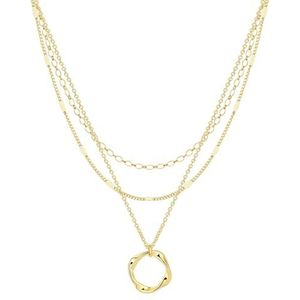 SJUIEO 3 Stuks Prachtige Gouden Gedraaide Hoepel Ketting voor Vrouwen 14K Verguld Kruis Mode Hanger Ketting Set Mode Eenvoudige Meisjes Sieraden Cadeau, L, 14K Verguld, 14K Verguld, 14K verguld, 14K