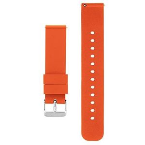 Cobee Horlogeband van silicone en zacht rubber, waterbestendig, snelsluitsysteem, met verzilverde roestvrijstalen gesp (18 mm, zwart), Roestvrij staal