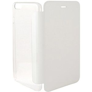 Ksix B0926FU24B Flip Case met backcover voor Apple iPhone 6 Plus (5,5 inch) wit/transparant