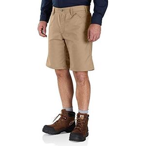 Carhartt Werkshorts van zeildoek voor heren, professionele Rugged Flex-serie, casual pasvorm, Donker kaki groen