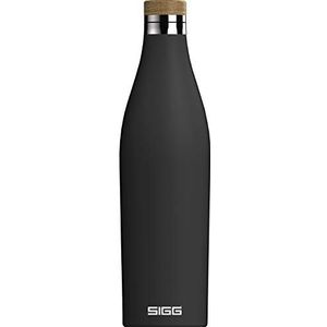 SIGG - Thermosfles - Meridian Black - waterdicht en extra fijn - BPA-vrij - plasticvrij - roestvrij staal 18/8 - dubbelwandig - bamboesluiting - zwart - 0,7 l