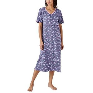 Damart - Set van 2 nachthemden, jersey, van puur gekamd katoen, Blauw Lot Storm