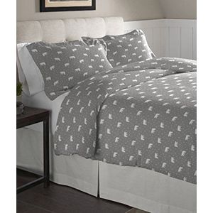 Pointehaven flanel, oversized, dekbedovertrek, fleecebeer, kingsize bed