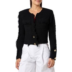 Pinko Sorbo Veste Tweed Punto Mosso Blazer pour femme, Z99_Noir Limousine, XXS