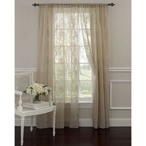 Laura Ashley Transparant raamgordijn 160 cm lang, 132 cm breed x 160 cm lang, taupe, 1 paneel