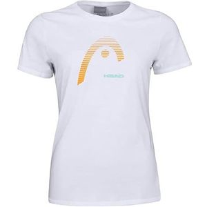 Head Club Lara T-shirt W dames blouse en t-shirts, wit/oranje, S, Wit / Oranje