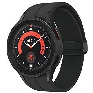 Samsung Galaxy Watch5 Pro Bluetooth-smartwatch, rond, Wear OS fitnesshorloge, outdoor, 45 mm, titanium zwart