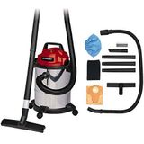 Einhell TC-VC 1815 S 2342390, Drum Vacuum, Materiaal container: Roestvrij staal, Zwart, Rood, Zilver, NASS-Trockensauger, 1250 W, 15 l, 79 decibel