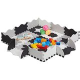 Relaxdays 34-delige speelmat met rand - puzzelmat kinderkamer - speeltegels - vloerpuzzel - grijs