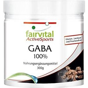 Fairvital | GABA 100% poeder 300g - Doos voor 200 dagen - Sterk gedoseerd - VEGAN - Gamma-aminoboterzuur