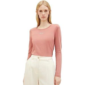 TOM TAILOR 1039760 T-shirt met lange mouwen voor dames, 32224 - Roze vervagen