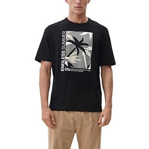 s.Oliver Homme T-shirt à manches courtes, Gris/Noir-(376),XL