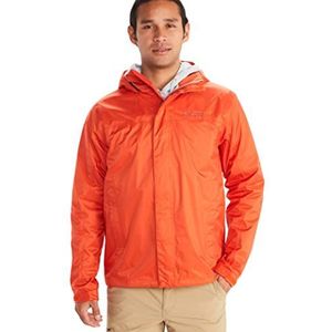 Marmot PreCip Eco Jacket heren Waterdicht regenjack, winddichte regenjas, ademend; opvouwbaar hardshell windjack, ideaal voor fiets- en wandeltochten (1-Pack), Red Sun, L