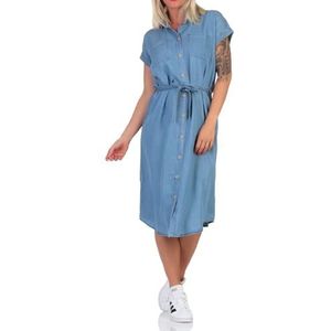 ONLY Onlpema Hannover Ss Dnm Sh Dress Qyt Damesjurk, Medium blauwe denim