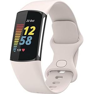 Wownadu Armband compatibel met Fitbit Charge 5 siliconen sportarmband voor dames en heren voor Charge 5 Special Edition accessoires (geen horloge), S/L