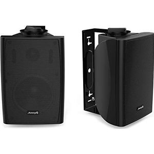 Audibax Elipse 6 Black - Passieve HiFi-luidsprekers voor planken - paar 2-weg stereoluidsprekers - 40W continu vermogen - Inclusief wandhouder - 6,5 inch woofer