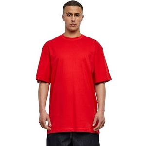 Urban Classics T-shirt met korte mouwen voor heren met afhangende schouders, 100% katoenen jersey, Rood, 3XL
