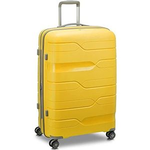 Modo By Roncato MD1 Grote uittrekbare trolley geel, geel, grote trolley met uittrekbare middendeel en zwenkwielen, Geel., Harde koffer met uitschuifbaar middendeel en zwenkwielen