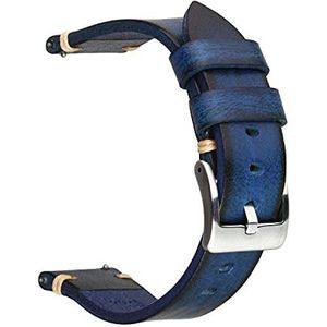 Berfine Handgemaakte retro horlogeband, snelsluiting, vintage leren band, vervanging naar keuze, breedte 18mm, 20mm, 22mm, 24mm of 26mm