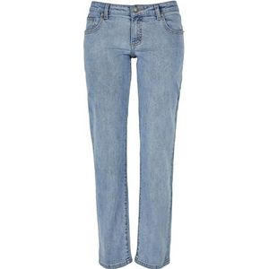 Urban Classics Rechte jeans met lage taille voor dames, Gewassen lichtblauw getint