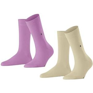 Burlington Everyday 2-pack ademende katoenen sokken voor dames, duurzaam, zacht, elegant, klassiek, voor dagelijks gebruik en werk, multipack 2 paar, Beige (crème 2050)