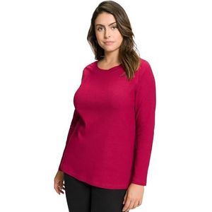 Ulla Popken, Dames-T-shirt, grote maat, klassiek, rood, 48-50/oversized, Rood