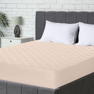 Utopia Bedding Gewatteerde Matrasbeschermer Superzacht Niet-Waterdicht (beige, 180 x 200 cm)