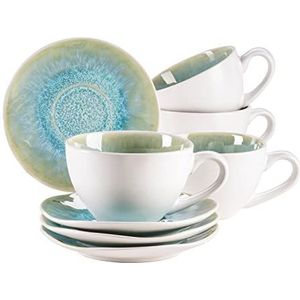 MÄSER Set van 8 kopjes van groen aardewerk De ijskoningin