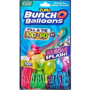 Neon Splash Bunch O Balloons 100+ zelfdichtende waterballonnen, snelvulling, 3 stuks