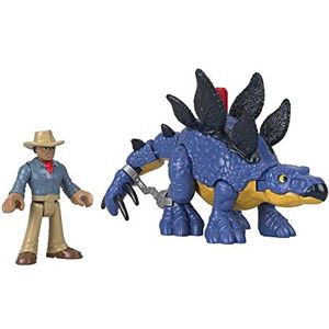 Imaginext Dr Grant Mobiele Sttegosaurus figuren, set met dinosaurus-activeringsschijf om te verzamelen, speelgoed voor kinderen van 3 tot 8 jaar, GVV64