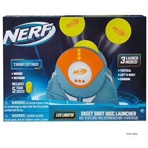 Nerf - Lanzador de Discos Tiro al Plato Does Not Apply Skeet Shot Launcher schijven tot 1,8 m lancering in meerdere richtingen, perfect je lens, NER0289, Multi, One Size