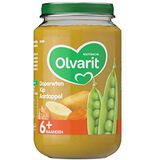 Olvarit Doperwten Kip Aardappel - babyhapje voor baby's vanaf 6+ maanden - 6x200 gram babyvoeding in een maaltijdpotje