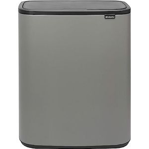 Brabantia 223129 Afvalemmer Bo Touch Bin, 60 liter, mineraal/beton/grijs