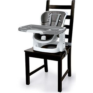 Ingenuity SmartClean Chairmate Hoge stoel, uitbreidbare zitting, veiligheidsgordel, afneembaar dienblad, BPA-geluiden, draagbaar en gemakkelijk te reinigen, Slate, vanaf 16 maanden