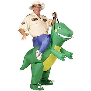Widmann - Opblaasbaar dinosaurus-kostuum met geïntegreerde blazer en hoed, carnaval, themafeest