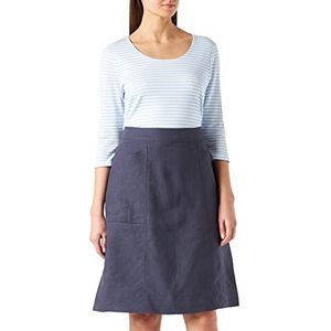 Noa Noa Dames business casual viscose rok, donkerblauw melange