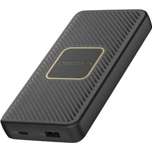 OtterBox Batterij met snel opladen, schokbestendig, 10 K mAh, USB A&C, 18 W, USB-PD, back-upbatterij met QI draadloze oplader, zwart