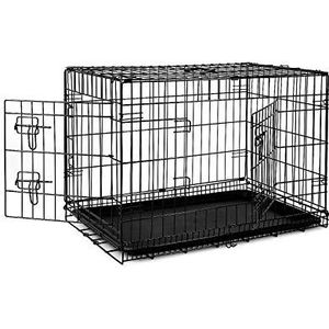 lionto Opvouwbare hondenkrat, (L) 76x49x56 cm Zwart