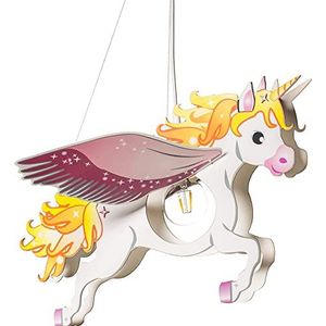 Elobra Pegasus 135464 hanglamp voor kinderkamer, 1 lamp, roze/wit