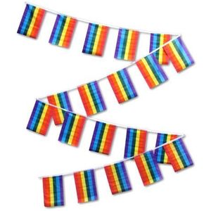 AZ FLAG Slinger 12 meter 20 regenboogvlaggen 45 x 30 cm - vlag Gay - Rainbow Flag 30 x 45 cm - vlaggetje