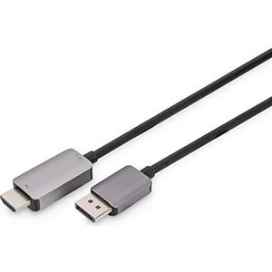 DIGITUS Displayport naar HDMI adapterkabel - HDMI 2.1 - Displayport 1.4 - UHD-II 8K/60Hz - 4k/144Hz - Plug & Play - 1,8 m - Compatibel met monitor, gaming grafische kaart - zwart