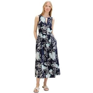 TOM TAILOR 1041530 Damesjurk (1 stuk), 35283 - Marineblauw bloemenpatroon