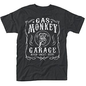 Plastic Head Gas Monkey Garage Flourish T-shirt voor heren, Zwart