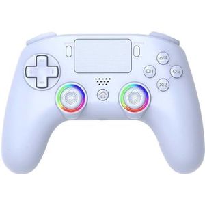 Subsonic - Draadloze PS5-controller met programmeerbare led-peddels en trilfunctie - Witte PS5-controller