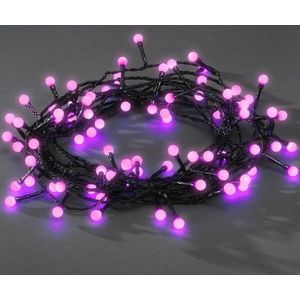 Konstsmide 3691-457 Cabochon Globe lichtketting + 80 paarse micro-leds + zwarte kabel 24 V