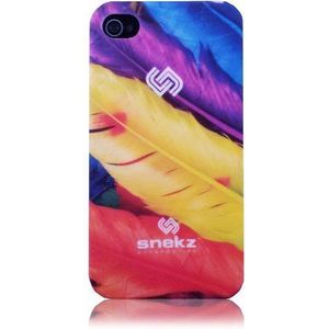 Snekz Beschermhoes voor iPhone 4/4S, motief kleurrijke veren