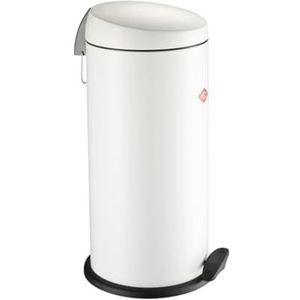 Wesco Capboy Maxi Classic Pedaalemmer in mat wit, gepoedercoat plaatstaal, metalen inzetstuk 22 liter volume, kunststof pedaal