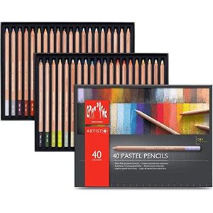 Caran d'Ache Pastel Pencil etui met 40 pastelkrijtjes van gekleurd cederhout - aquarel - voor kinderen en volwassenen